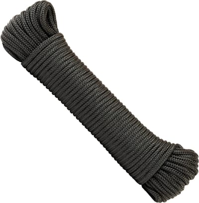 SNURO Nylon touw (4mm, 20m, zwart) - Paracord van stevig gevlochten polyamide - Slijtvast en sterk - Breekkracht 275kg