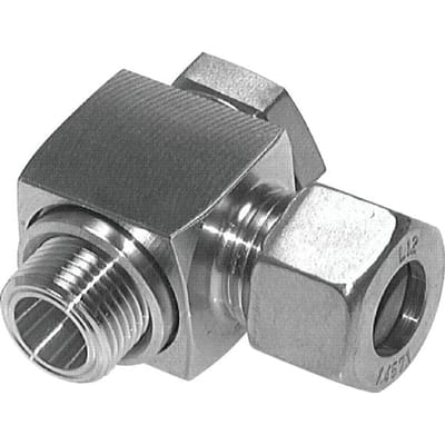 8L & M12x1.5 RVS Swivel Joint Knelfitting Buitendraad 315bar Draaibaar ISO 8434-1