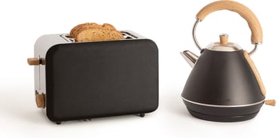 CREATE PACK - TOAST RETRO Broodrooster + KETEL RETRO M Waterkoker 1L - Zwart