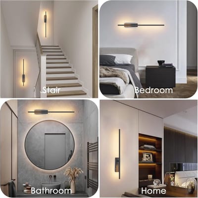 2 Stuks Dimbare Oplaadbare Batterijwandlamp met Afstandsbediening - 5000 mAh - 64 cm - Antraciet