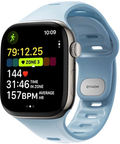 Nomad Tempo Watchband 40-42 mm – Duurzaam FKM-rubber – Waterdicht voor dagelijks gebruik en workouts – Veilige pin-en-tuck sluiting - Blauw