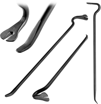 KADAX Breekijzer van staal, breekstang met klauw en breed lemmet, spijkerijzer voor sloopwerkzaamheden, robuuste koeienvoet, nagelsleuf, nageltrekker (zwart, 94 cm)