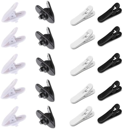 Kabelclips voor hoofdtelefoon en microfoon - Plastic draadclips in zwart/wit - 20 stuks voor organisatie en bescherming
