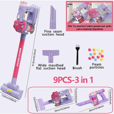 Jouet aspirateur pour enfants Jeu de rôle réaliste pour tout-petits pour apprendre le nettoyage et l'entretien de la maison Jouets éducatifs pour garçons et filles Cadeaux