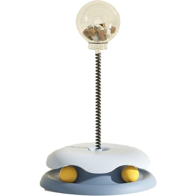 Kattensnack Dispenser Speelgoed met Veer Transparante Voerbak Veilig Interactief Kattenvoer Speelgoed voor