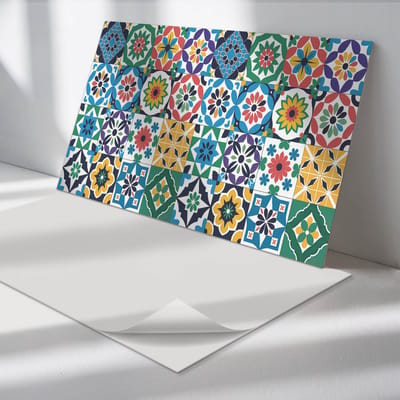 Wallfluent Vinyl Tegels - Geruite Mozaïekpatronen Vinyl Wandtegels - 40 cm x 20 cm - Groente PVC Tegels - Verpakking van 10 stuks - Rechthoek PVC Tegels - Texturen Plaktegels - Wand PVC Tegels - Plaktegels Keuken en Badkamer
