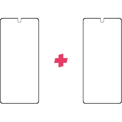 DuoPack: Samsung Galaxy Note20 screenprotector gehard glas Case Friendly