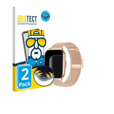 BROTECT - Screenprotector voor APAUK Smartwatch 2.01" - Folie Beschermfolie transparant volledig dekking - 2 Stuks