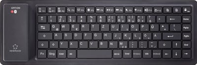 Renkforce RF-SWK-100 Bluetooth® Keyboard Duits, QWERTZ Zwart Flexibel, Multimediatoetsen, Antislip, Stofdicht, Spatwaterdicht