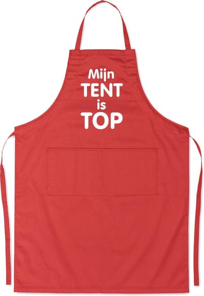 Benza Schort Mijn Tent is TOP - Grappige/Leuke/Mooie/Luxe Keukenschort - Rood