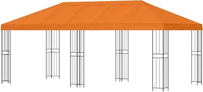 Tuinpaviljoen met zijwanden - Feesttent Buiten - Buiten Bijeenkomsten - Insectenwerende Netwanden - 600 x 300 cm - Oranje