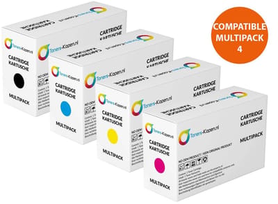 Brother TN-241 - Toner Multipack 4-delig - 1x Zwart, 1x Cyaan, 1x Magenta, 1x Geel - Huismerk Compatible - Geschikt voor Brother DCP-9020CDW Brother HL-3140 Brother HL-3140CW Brother HL-3150 Brother HL-3150CDN Brother HL-3150CDW Brother HL-3170 Broth