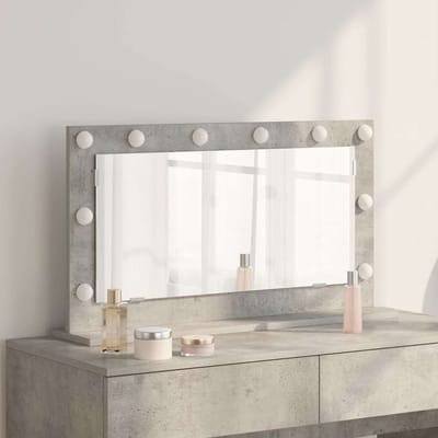 vidaXL - Make-up - Spiegel - Beton - Grijs - 80 - x - 45 - x - 18 - cm - Rechthoekig