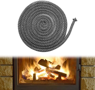 LIVIA HOME- Afdichtingskoord Vuurvast - Glasvezel - Hittebestendig - Ronde Afdichting - 8 mm x 2 m - Duurzaam en Sterk - Haardkoord