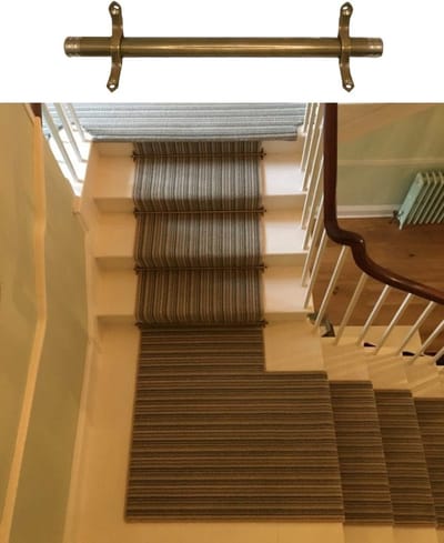 Trapleuning Set - Trap Roedes - Trap Decoratie - Antiek Messing - 65 cm - Goud