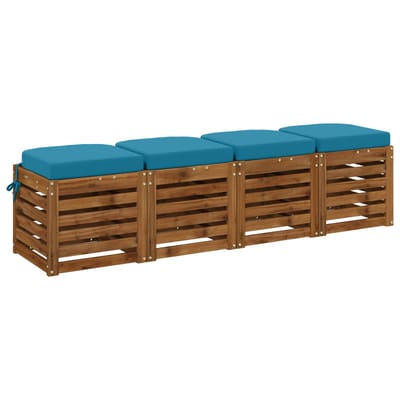 vidaXL - 4-delige - zitkussens - SOEST - 4 - pcs - 100% - Polyester - Lichtblauw