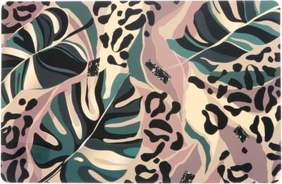 Unique Living Placemat Jungle - Monstera bladeren - 44 x 28 cm - tafeldecoratie - panterprint