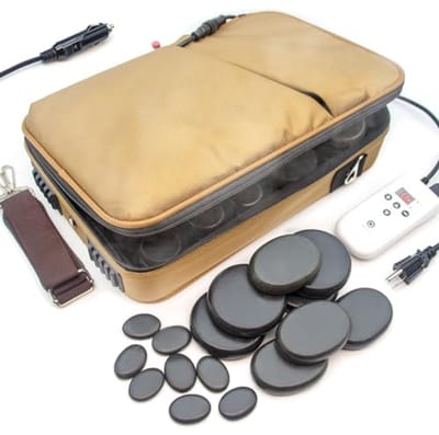 Draagbare Hot Stones Warmer Set voor Spa en Massage met 16 Basalt Stones