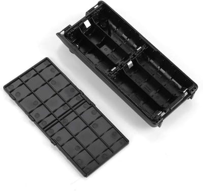 Batterijhouder - Batterij opbergdoos - Radio Gebruik - Grote Capaciteit - 6x AA batterijen - Zwart