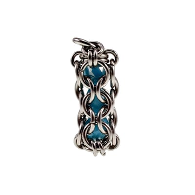 Buis Hanger Dames - Edelstaal - Hanger met Ondoorzichtige Kristallen in Turquoise Kleur - Handgemaakt door esde2