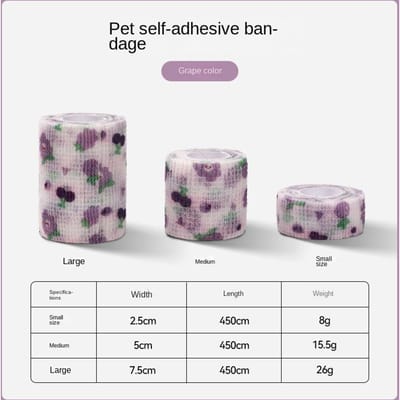 Elastische bandages voor huisdieren kunnen met de hand worden afgescheurd. Honden Outdoor Anti-vuil Wikkelbandages zijn lichtgewicht, ademend en draagbaar small