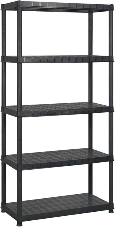 Opbergrek Kunststof - Opberger Organiser - Spullen Ordenen - 5 Lagen - 915 x 457 x 185 cm - Zwart