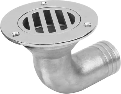 Allecto- Vloer afvoer voor boot - Marine - Duurzaam - 90 graden - Water afvoer - Roestvrijstalen bootvloer - Dek - Geschikt voor jachtschip - 32 mm.
