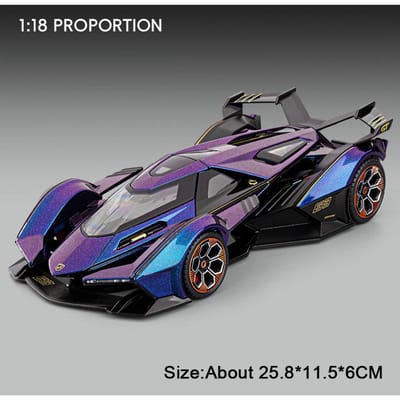 Schaal 1:18 Svj63 V12 Sportwagen Model Speelgoed Metaal Diecast Muziek Licht Schokabsorptie Modellen Stuurbaar Wiel Superauto Cadeaus Voor Jongen