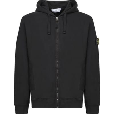 Stone Island Geverfd Rits Hoodie Zwart Unisex Tops 811563520-V0029 L