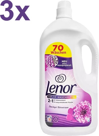 Lenor – Color – Amethist Bloemdroom – 2-in-1 Wasmiddel – 3x 3,85 L – 210 Wasbeurten - Voordeelverpakking