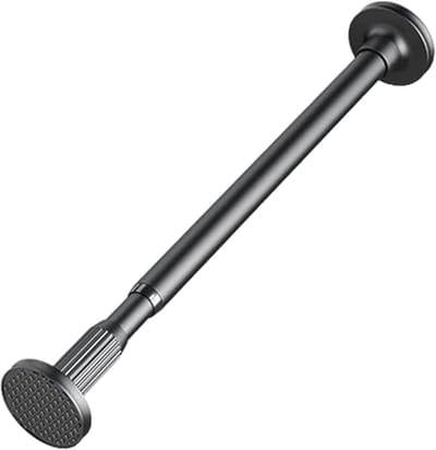 Verstelbare Stang - Telescoopstang Gordijnroede - Meubels Stabiliseren - Zonder Boren Bevestigen - 46-80 cm - Zwart