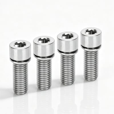 Dailygoods- Fietsstuurbouten Set van 4 - Binnenzeskantige Schroeven M7 x 20 mm - Titaniumlegering - Lichtgewicht - Robuust - Lange levensduur - Fietsschroeven