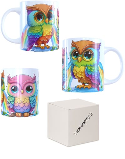 Koffie beker - thee mok - vrolijke uilen - owl`s