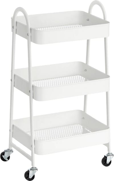 Bovista Bar Cart - Serveerwagen - Serveerkar - Keukentrolley - Drank Trolley - Keuken - Bijzettafel - Restaurant - Wit
