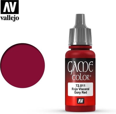 Vallejo Hobbyverf Acrylverf - 72011 Game Color - Gory Red - Acryl - Verf flesje - 18 ml