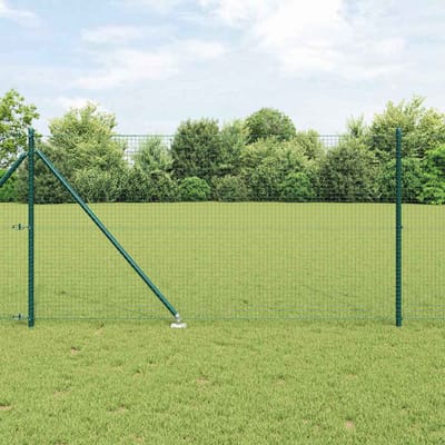 vidaXL - gelast - draadhek - met - grondpennen - 10 - x - 1 - m - PVC-gecoate - Staal - Mesh