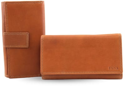 Fana Bags Leren Dames Portemonnee Cognac - RFID – Extra Veel Pasjes – Soepel Leer – Ideaal Cadeau