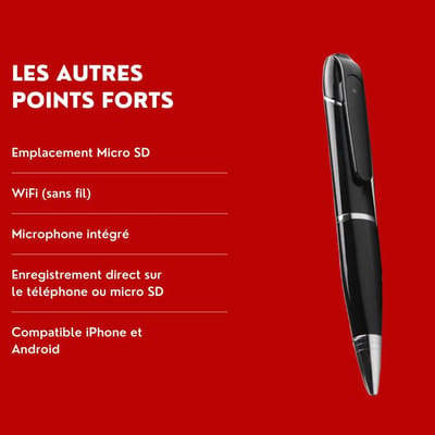 Verborgen Camera Pen - Spionage Camera - Discreet Opnemen - Full HD WiFi - Zwart