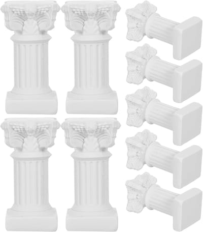 Miniatuur Zuilen - Klassieke Decoratie - Tafel Decoratie - Hars Materiaal - 6.8 x 3.6 cm - Wit