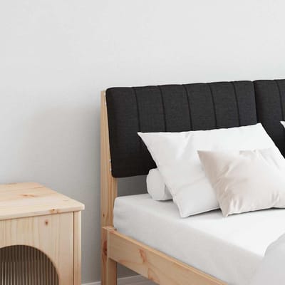 vidaXL Gestoffeerd hoofdbord Zwart 120 cm Massief grenenhout
