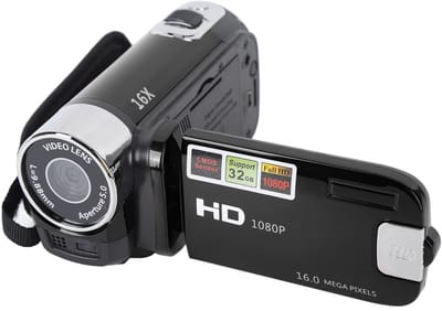 Store_9 - Videocamera - 16 MP - Draaibaar Scherm - Zwart - Vloggingcamera - Ideaal voor Reizen en Huwelijk - Compact model