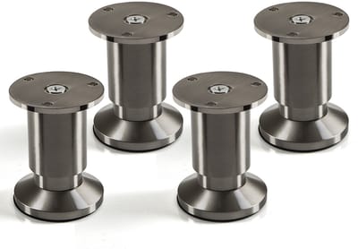 4 stuks SOTECH meubelpoot Alpha, RVS-look geborsteld, belastbaar tot 250 kg, hoogte: 80 mm, verstelbaar