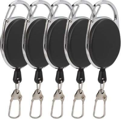 Fako Bijoux - Uittrekbare Sleutelhanger Met Koord - Sleutelhanger Voor Pasjes - 5 Stuks