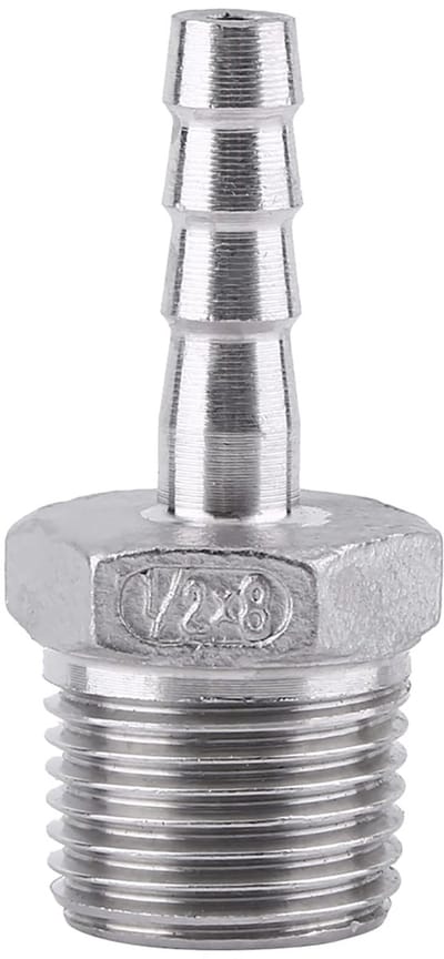 Dailygoods- Slangpilaar Roestvrij Staal SS304 - Slangkoppeling - Slangstuk - Pijpfitting - Barb Connector - Duurzaam en Lange Levensduur