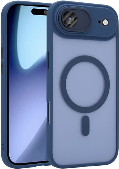 YPCd MagSafe Backcover Geschikt voor Apple iPhone Air – Shockproof TPU - Hard PC Achterkant – Sterke MagSafe Magneet – Camera Bescherming – Donkerblauw