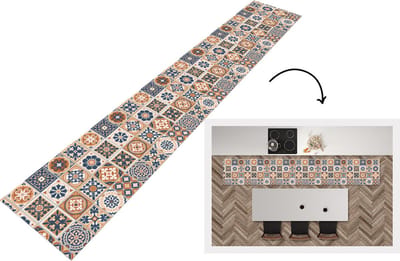 Keukenloper - Loper keuken - Tegels - Patronen - Middellandse Zee - 300x50 cm - Keukenloper vinyl