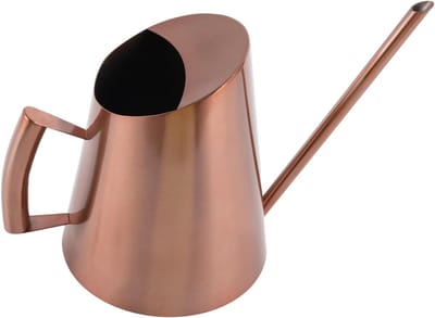 Roestvrijstalen gieter voor binnen en buiten - met lange uitloop roestbestendige tuinwaterpot - voor kamerplanten bloemen vetplanten - met nauwkeurige gietcontrole - 1 stuk(400 ml bronzen)