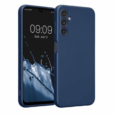 kwmobile metallic telefoonhoesje van TPU - geschikt voor Samsung Galaxy A14 5G - Flexible case voor smartphone - In metallic blauw