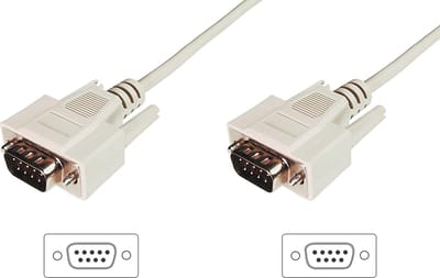 Digitus Serieel Aansluitkabel [1x D-sub stekker 9-polig - 1x D-sub stekker 9-polig] 3.00 m Beige