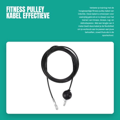 Dailygoods- Pulldown Kabel van Robuust Staal - Fitness Kabelsysteem - Fitness Accessoire - Triceps/Biceps/Onderste Spieren - Eenvoudige Installatie - Zwart